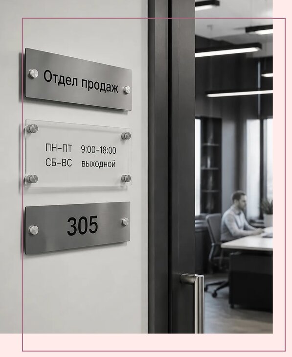 Офисные таблички на дверь в Устях-Илимске по цене от 5096 р. | Аванза-Сть